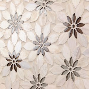 Mj Rain Flower – Wooden Beige, Taupe & Beige Glass