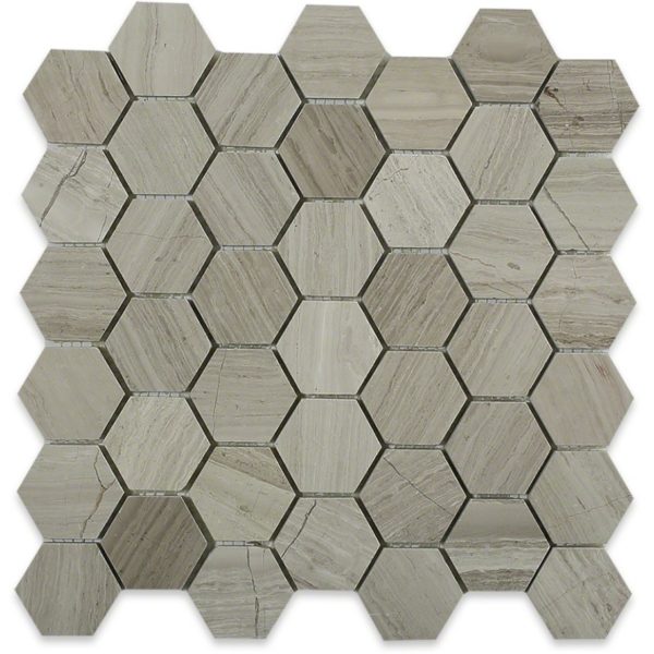Wooden Beige 2″ Hexagon