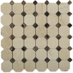 Octagon Crema Marfil With Dark Emperador