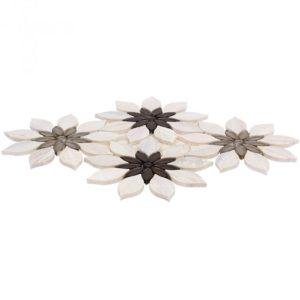 Mj Rain Flower – Wooden Beige, Taupe & Beige Glass