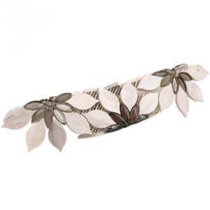 Mj Rain Flower – Wooden Beige, Taupe & Beige Glass