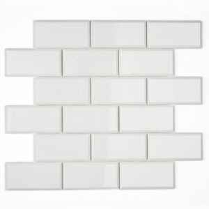 White Carrara 2 x 4 Beveled Brick