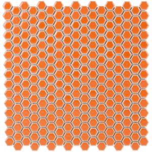 Simple Rimmed Hexagon Tangerine
