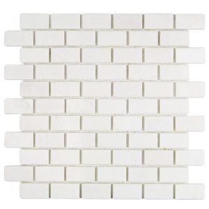 White Thassos 1 x 2 Brick