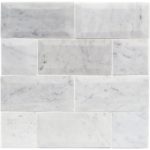 Beveled White Carrara 3 x 6 Polished
