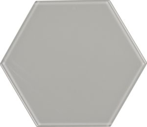 8" Glass Hexagon Whisper Gray