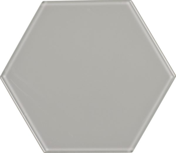 8″ Glass Hexagon Whisper Gray