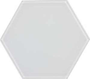 8" Glass Hexagon White