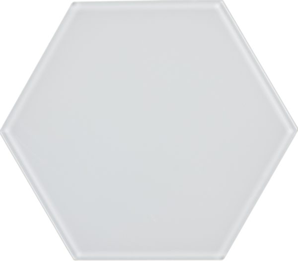 8″ Glass Hexagon White