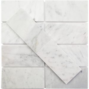 White Carrara 3 x 6 Polished