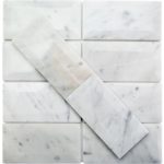 Beveled White Carrara 3 x 6 Polished