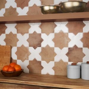Malta Star Cotto 6 Matte and Cross White 6 Polished