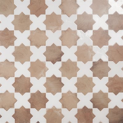 Malta Star Cotto 6 Matte and Cross White 6 Polished