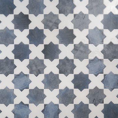 Malta Star Denim Blue 6 Matte and Cross White 6 Polished