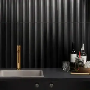 Carver Fluted Black Jade 12 x 24 Dimensional Honed