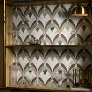 Rosalia Grigio Gray Floral Marble Mosaic