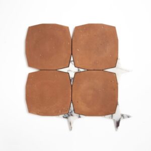 Calacatta Viola, Rustic Terracotta Honed Orienta Marble Mosaic