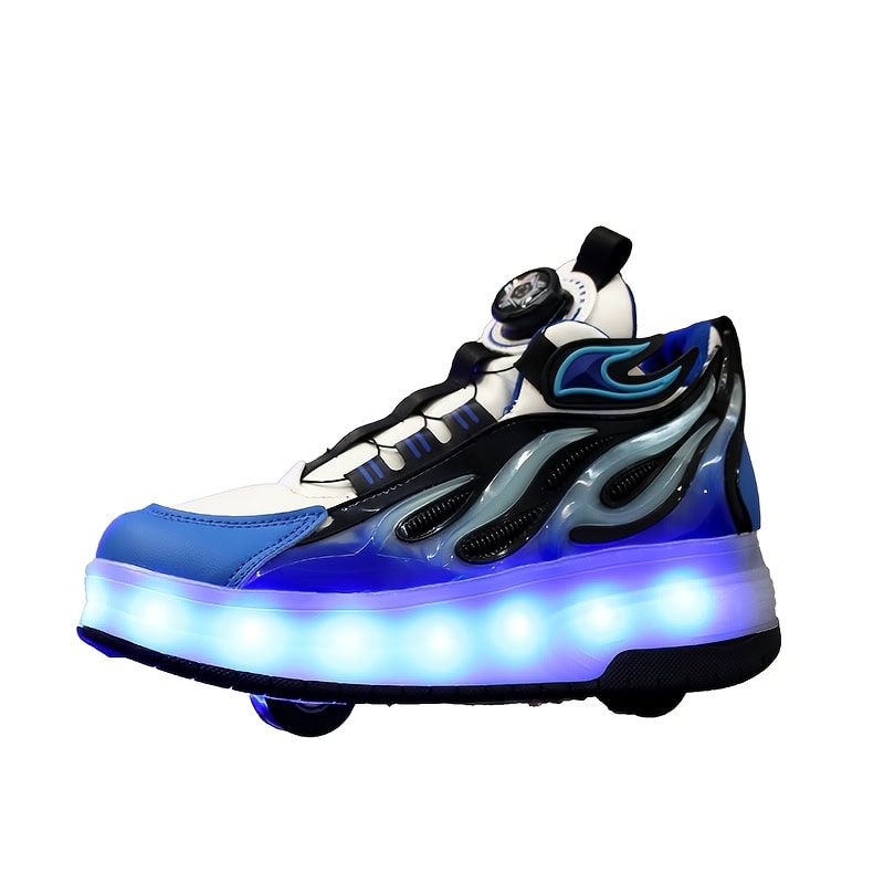 GUANGLAN LED Glow in the Dark Schoenen - USB/Oplaadbaar, 16 Verlichtingsmodi, Draaibare Sluiting, Antislip TPR Zool - Kinderen, Tieners, Hardloopschoenen, Skate Sneakers met Lithium-Polymeer Batterij - voor Jongens & Meisjes (Meerkleurige LED-verlichting), Casual Teenschoenen, Duurzame Kindersportschoenen, Jeugdsportvoeten