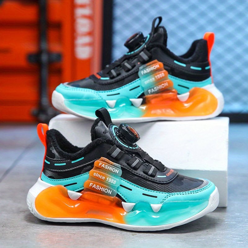 Jongens' Winter Nieuwe Fleece-gevoerde Dikke Warme Sportschoenen voor School en Wandelen, Sneakers voor Basisschool- en Middelbare Scholieren