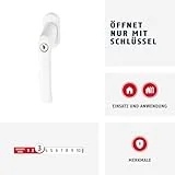 ABUS Abschließbarer Fenstergriff FG200 AB208 - Fensterknauf mit Druckzylinder, gleichschließend - ABUS-Sicherheitslevel 3 - 44259 - Weiß - 2
