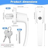 GLOSKIN 4-Teilige Fenstergriffe Abschliessbar, Griffe für Abschließbare Fenstergriffe, Fensterschloss Mit 2 Schlüsseln Pro Schloss, Balkontürschlösser, Kindersicherung - 2