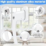 GLOSKIN 4-Teilige Fenstergriffe Abschliessbar, Griffe für Abschließbare Fenstergriffe, Fensterschloss Mit 2 Schlüsseln Pro Schloss, Balkontürschlösser, Kindersicherung - 3