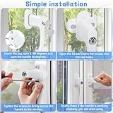 GLOSKIN 4-Teilige Fenstergriffe Abschliessbar, Griffe für Abschließbare Fenstergriffe, Fensterschloss Mit 2 Schlüsseln Pro Schloss, Balkontürschlösser, Kindersicherung - 4