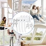 GLOSKIN 4-Teilige Fenstergriffe Abschliessbar, Griffe für Abschließbare Fenstergriffe, Fensterschloss Mit 2 Schlüsseln Pro Schloss, Balkontürschlösser, Kindersicherung - 7