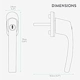kwmobile Fenstergriff abschließbar - Fensterverriegelung mit Knopf und Schlüssel - Fensterschloss - Fenster Kindersicherung - Sicherheitsfenstergriff - 4 Stück - Silber - 6