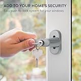kwmobile Fenstergriff abschließbar - Fensterverriegelung mit Knopf und Schlüssel - Fensterschloss - Fenster Kindersicherung - Sicherheitsfenstergriff - 4 Stück - Silber - 2