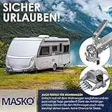MASKO® Anhängerschloss für gängige Anhängerkupplung einfache Montage Diebstahlschutz Diebstahl Anhänger Sicherung 4 Schlüssel extra sicher Kreuzschloss, Inkl. Deckelschutz, Grau - 4
