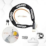 GRIFEMA Fahrradschloss – Anti-Diebstahl Fahrrad Kettenschloss - 2