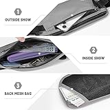 Geldgürtel für Damen&Herren Bauchtasche zum Reisen Gadgets mit RFID Blocker Schutz Diebstahlsicher Reisegeldbeutel Kleidung Tragbar für Passport Smartphone, Geldkarten, Bargeld, Münzen(Schwarz) - 3