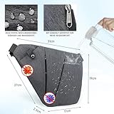 Yeenano Anti Diebstahl Tasche,Umhängetasche Männer Schultertaschen Multipurpose Rucksack Brusttasche Herren Viele Taschen Sicherheitstasche Reise Damen und Herren für Sportbergsteigen Radfahren - 3