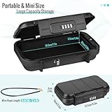 WACCET Tragbarer Tresor mit Zahelncode, Sicherheitsbox Wasserdicht Anti-Diebstahl Mini Tresor Zahlenschloss mit abnehmbarem Drahtseil Sicherheitssafe für Hause, Büro, Hotel, Reisen Usw (Schwarz) - 2