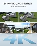 Reolink 4K Solar Überwachungskamera Aussen Akku, ColorX-Nachtsicht, 180°-Weitwinkel, 8MP Drahtlose WLAN IP Kamera, 2.4/5GHz Wi-Fi 6, KI-Erkennung, Zeitraffer, Argus 4 Pro (Schwarz) + 6W Solarpanel - 10