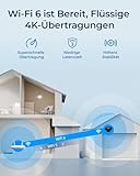 Reolink 4K Solar Überwachungskamera Aussen Akku, ColorX-Nachtsicht, 180°-Weitwinkel, 8MP Drahtlose WLAN IP Kamera, 2.4/5GHz Wi-Fi 6, KI-Erkennung, Zeitraffer, Argus 4 Pro (Schwarz) + 6W Solarpanel - 5
