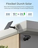 Reolink 4K Solar Überwachungskamera Aussen Akku, ColorX-Nachtsicht, 180°-Weitwinkel, 8MP Drahtlose WLAN IP Kamera, 2.4/5GHz Wi-Fi 6, KI-Erkennung, Zeitraffer, Argus 4 Pro (Schwarz) + 6W Solarpanel - 7