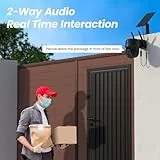 Cinnado Überwachungskamera Aussen Akku Solar - 2K Kamera Überwachung Aussen Wlan kabellos Solarpanel 360 Grad PTZ, PIR Bewegungsmelder IP65, Farbnachtsicht, Zwei-Wege-Audio, kompatibel Alexa (Schwarz) - 5