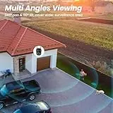 Cinnado Überwachungskamera Aussen Akku Solar - 2K Kamera Überwachung Aussen Wlan kabellos Solarpanel 360 Grad PTZ, PIR Bewegungsmelder IP65, Farbnachtsicht, Zwei-Wege-Audio, kompatibel Alexa (Schwarz) - 6