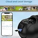 Cinnado Überwachungskamera Aussen Akku Solar - 2K Kamera Überwachung Aussen Wlan kabellos Solarpanel 360 Grad PTZ, PIR Bewegungsmelder IP65, Farbnachtsicht, Zwei-Wege-Audio, kompatibel Alexa (Schwarz) - 7