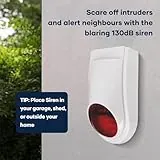 AGSHOME Stroboskop-Außensirene mit Alarm 130 dB und LED-Sicherheitslicht, rot, blinkend, abschreckend, Fernalarm, kompatibel mit Alarmsystem AGSHOME - 2