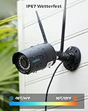 Reolink 2K+ Kabelgebundene Überwachungskamera Aussen, 2,4/5GHz WLAN Kamera Outdoor, IP67 Wetterfest, Person/Auto/Tiererkennung mit Alarmen, 5MP Nachtsicht, Zeitraffer, SD-Kartenslot, RLC-510WA Schwarz - 6