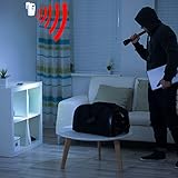 TRIXES Kabelloser Bewegungsmelder für Schuppen, Sicherheit zu Hause, batteriebetrieben, für Sommergaragen, Wohnwagen, Alarmanlage, mit 2 x Fernbedienung Weiß - 5