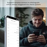 XNY 4G Alarmanlage Haus, WLAN Drahtloses Alarmanlage Wohnung mit APP-Benachrichtigung, 24 Stück(5 Bewegungsmelder, 10 Fenster Tür Sensoren, Fernbedienungen, Alarmsirene), Funktioniert mit Alexa - 8