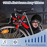 Cruxer Fahrrad Alarmanlage mit USB Wiederaufladbar,Diebstahlsicherungen Diebstahlschutz Zubehör Diebstahl mit Fernbedienung Drahtlose,Fahrradschloss Alarm Anhänger für Roller MTB Ebike E Scooter - 2