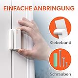 tiiwee Home Alarm System Wireless Kit X1 - Komplette Alarmanlage mit X1-Sirene, 2 Fenster Tür Sensoren und 2 Fernbedienungen - Fensteralarm Türalarm - 6