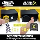 ARTAGO ART872 Hochwertige Radkralle 2in1 Ohne/Mit Alarm 120dB+LED, Die Sicherste Parkkralle, Patentiert, Rostgeschützt, Wegfahrsperre Reifenkralle für Auto Wohnmobil Wohnwagen Anhänger - 8