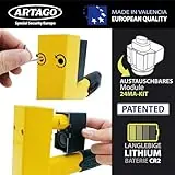 ARTAGO ART872 Hochwertige Radkralle 2in1 Ohne/Mit Alarm 120dB+LED, Die Sicherste Parkkralle, Patentiert, Rostgeschützt, Wegfahrsperre Reifenkralle für Auto Wohnmobil Wohnwagen Anhänger - 9