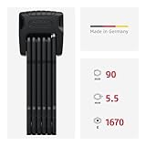 ABUS Faltschloss Bordo Granit 6500K mit SH-Schlosshalter - Fahrradschloss mit XPlus Zylinder für hohen Manipulationsschutz - ABUS-Sicherheitslevel 15 - Länge 90 cm - 3